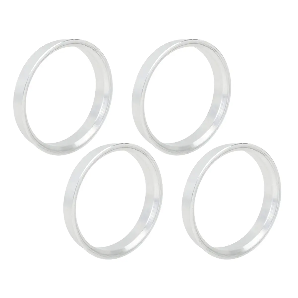 X AUTOHAUX 60.1mm to 54.1mm Aluminium Alloy Hub Centric Rings (4-Pack, Silver Tone) | Eliminate Steering Vibrations - main product image