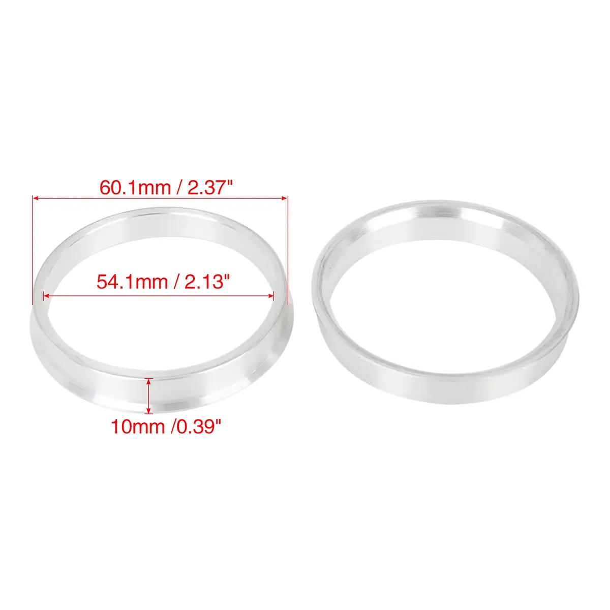 X AUTOHAUX 60.1mm to 54.1mm Aluminium Alloy Hub Centric Rings (4-Pack, Silver Tone) | Eliminate Steering Vibrations - view 5