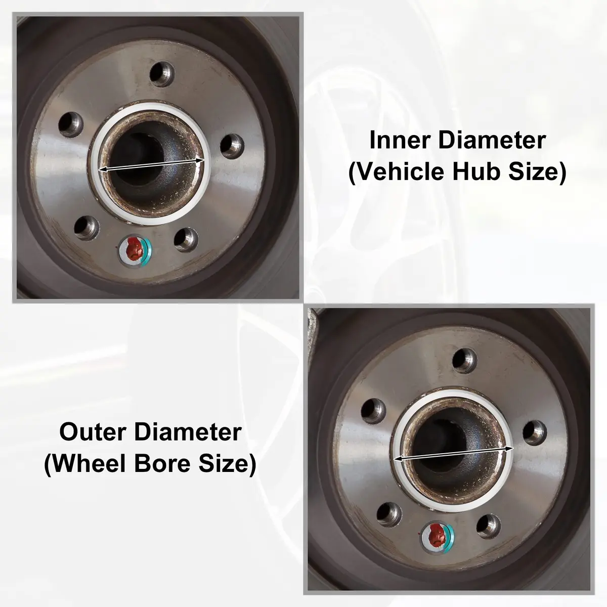 X AUTOHAUX 60.1mm to 54.1mm Aluminium Alloy Hub Centric Rings (4-Pack, Silver Tone) | Eliminate Steering Vibrations - view 4