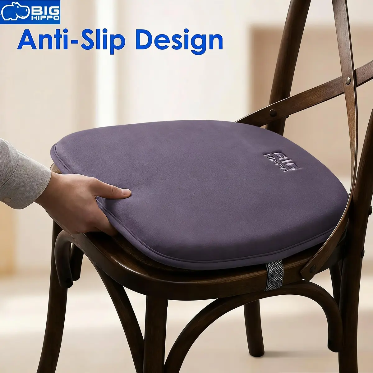 Big Hippo Memory Foam Chair Cushion 16.5in x 16.1in | Extra Thick Non-Slip Seat Pad for Home & Office - view 5
