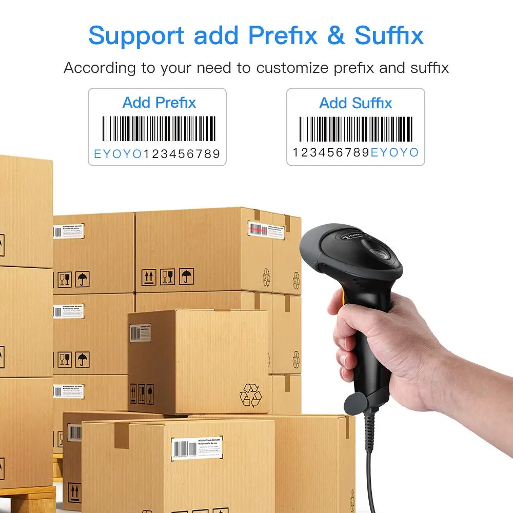 Eyoyo EY-H2 Handheld USB Wired 2D Barcode Scanner 16cm (6.29in) | POS Mobile Payment Reader - view 8