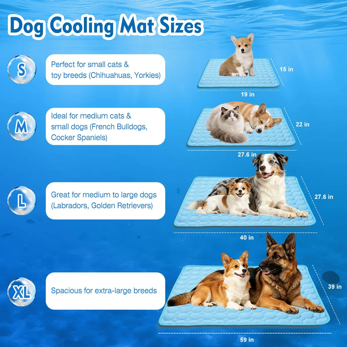 dgdgbaby Portable Dog Cooling Mat 22x28 in | Self-Cooling, Washable, Non-Slip Summer Bed - view 3