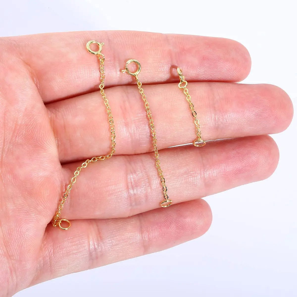 ALEXCRAFT 14K Gold Necklace Extender 925 Sterling Silver Chain Extension 1 2 3 inch | Jewelry Making - view 7