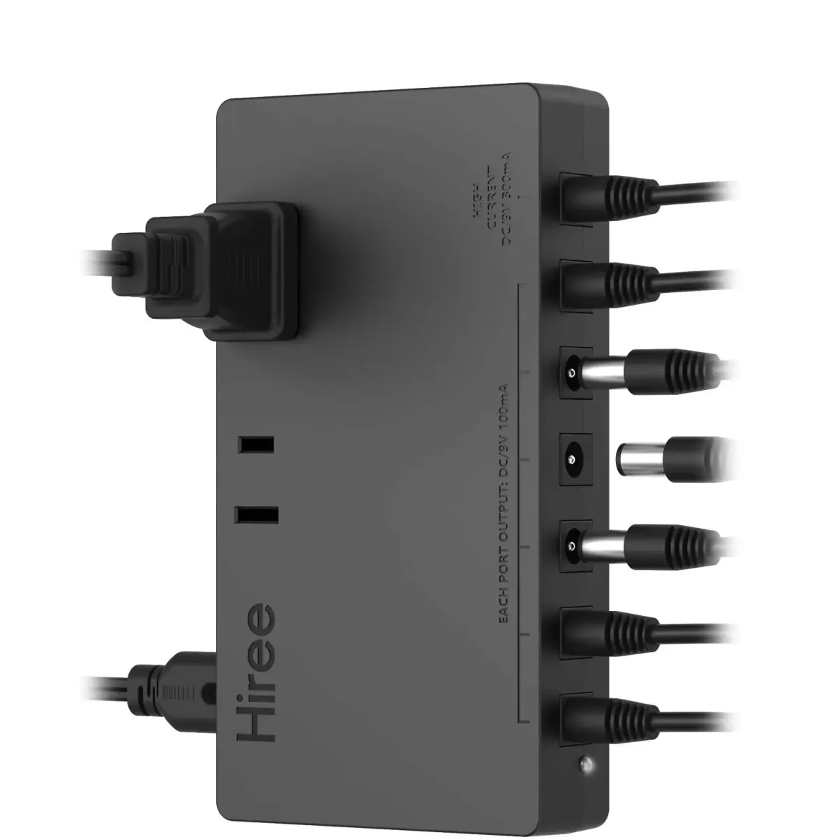 Hiree Guitar Pedal Power Supply 7 DC 9V Isolated Outputs & 2 AC Outlets | 156g (5.5oz) Compact Unit for Effect Pedal Boards - main product image