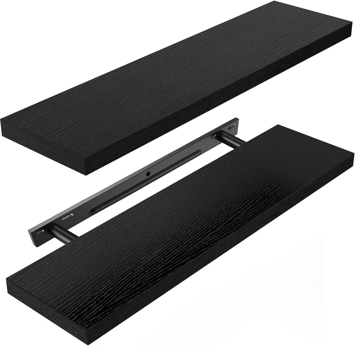 AMADA HOMEFURNISHING 24 Inch Floating Shelves with Invisible Brackets | Modern Faux Wood Wall Storage (70-120 chars) - main product image