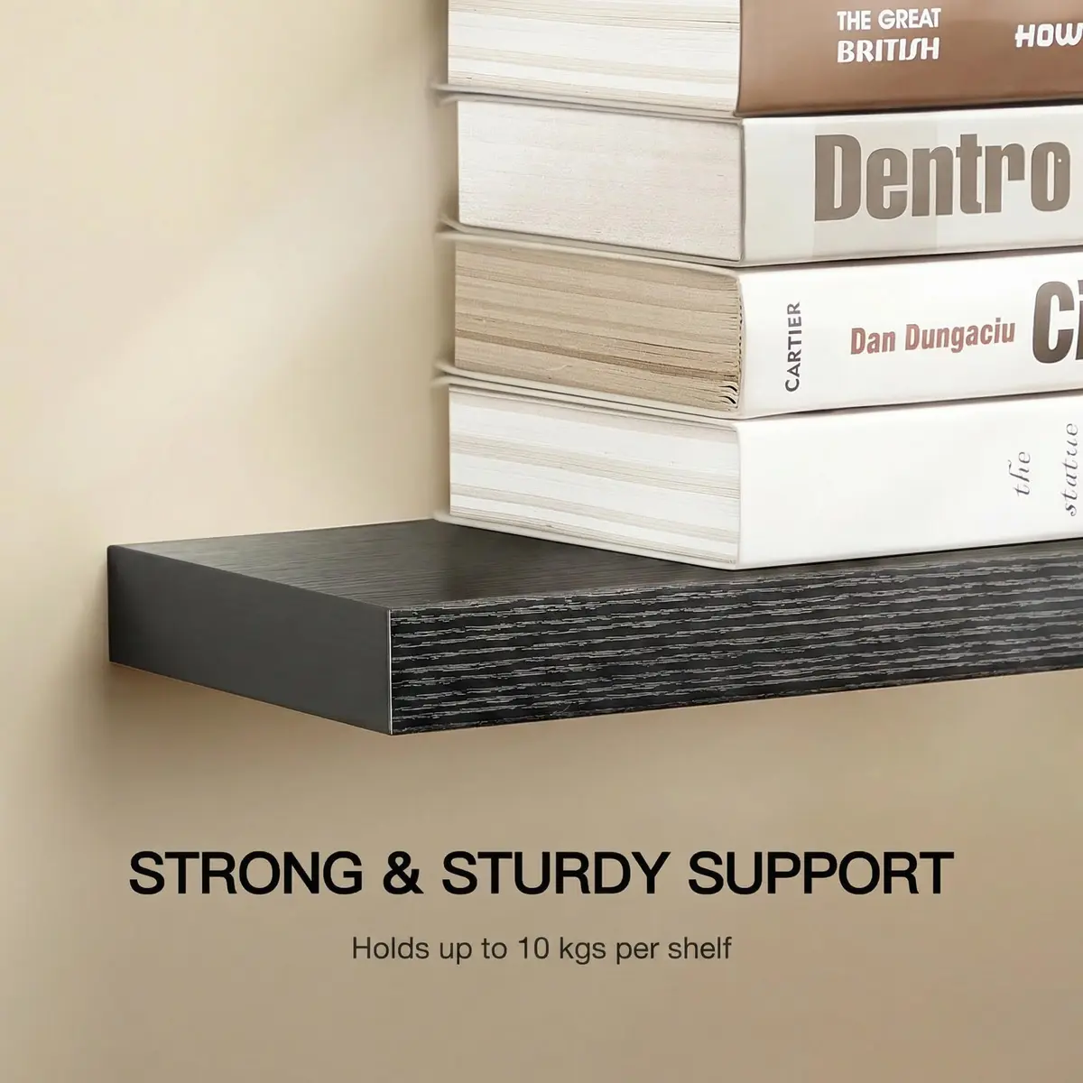 AMADA HOMEFURNISHING 24 Inch Floating Shelves with Invisible Brackets | Modern Faux Wood Wall Storage (70-120 chars) - view 7