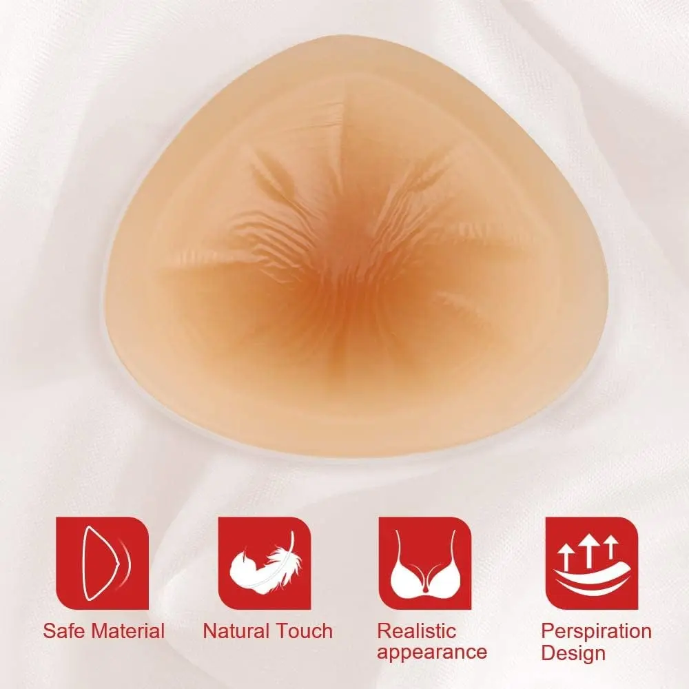 ONEFENG Triangle Silicone Breast Form Mastectomy Bra Enhancer Inserts 150g (5.29 oz) | Medical-Grade Silicone for Natural Feel - view 2