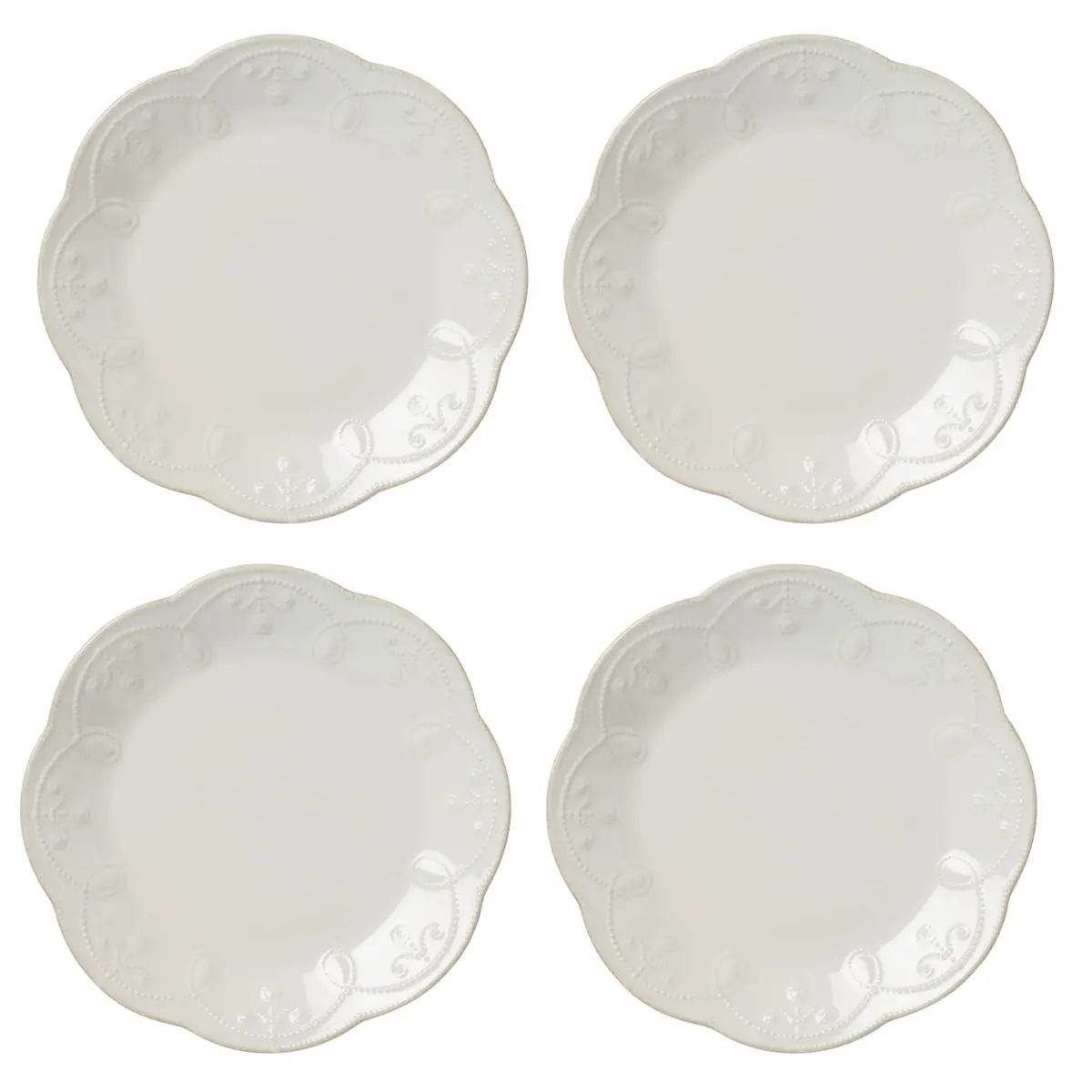 Lenox French Perle 12-Piece White Stoneware Dinnerware Set | Service for 4 - view 3