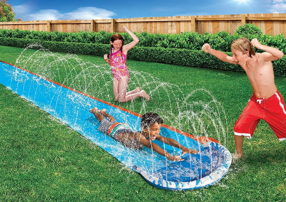 BANZAI Soak 'N Splash Water Slide 5.03 m (16 ft) x 71 cm (28 in) | ASTM-Tested Outdoor Fun - view 2