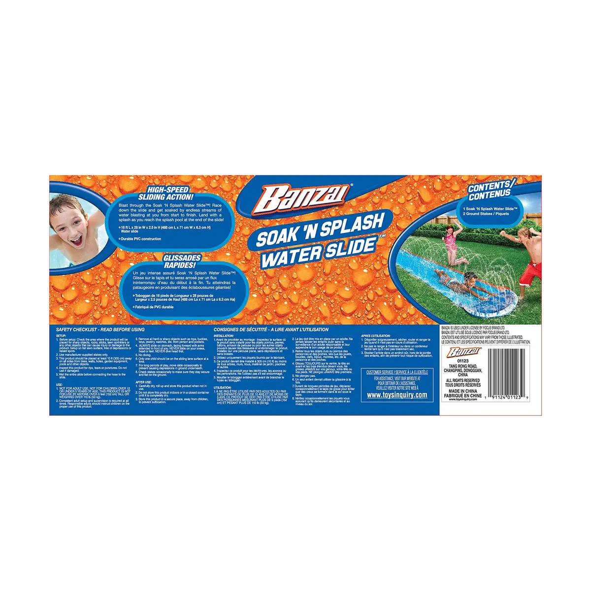 BANZAI Soak 'N Splash Water Slide 5.03 m (16 ft) x 71 cm (28 in) | ASTM-Tested Outdoor Fun - view 4