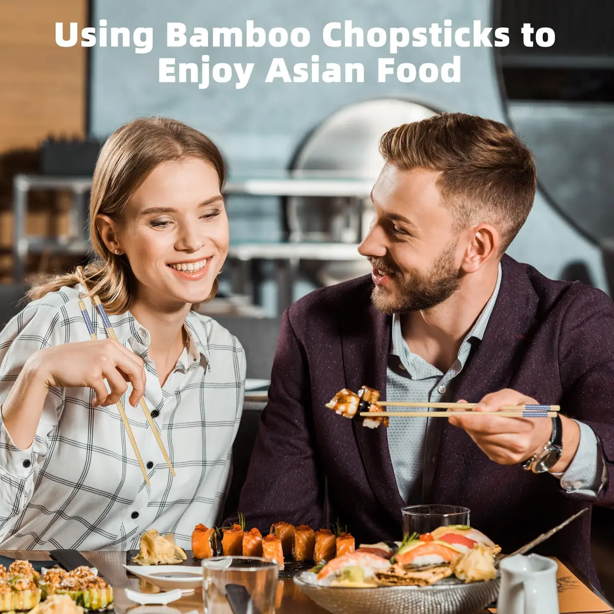 Antner 5 Pairs Bamboo Chopsticks Reusable Japanese Style Gift Sets 22.5 cm (8.8 Inch) - view 3