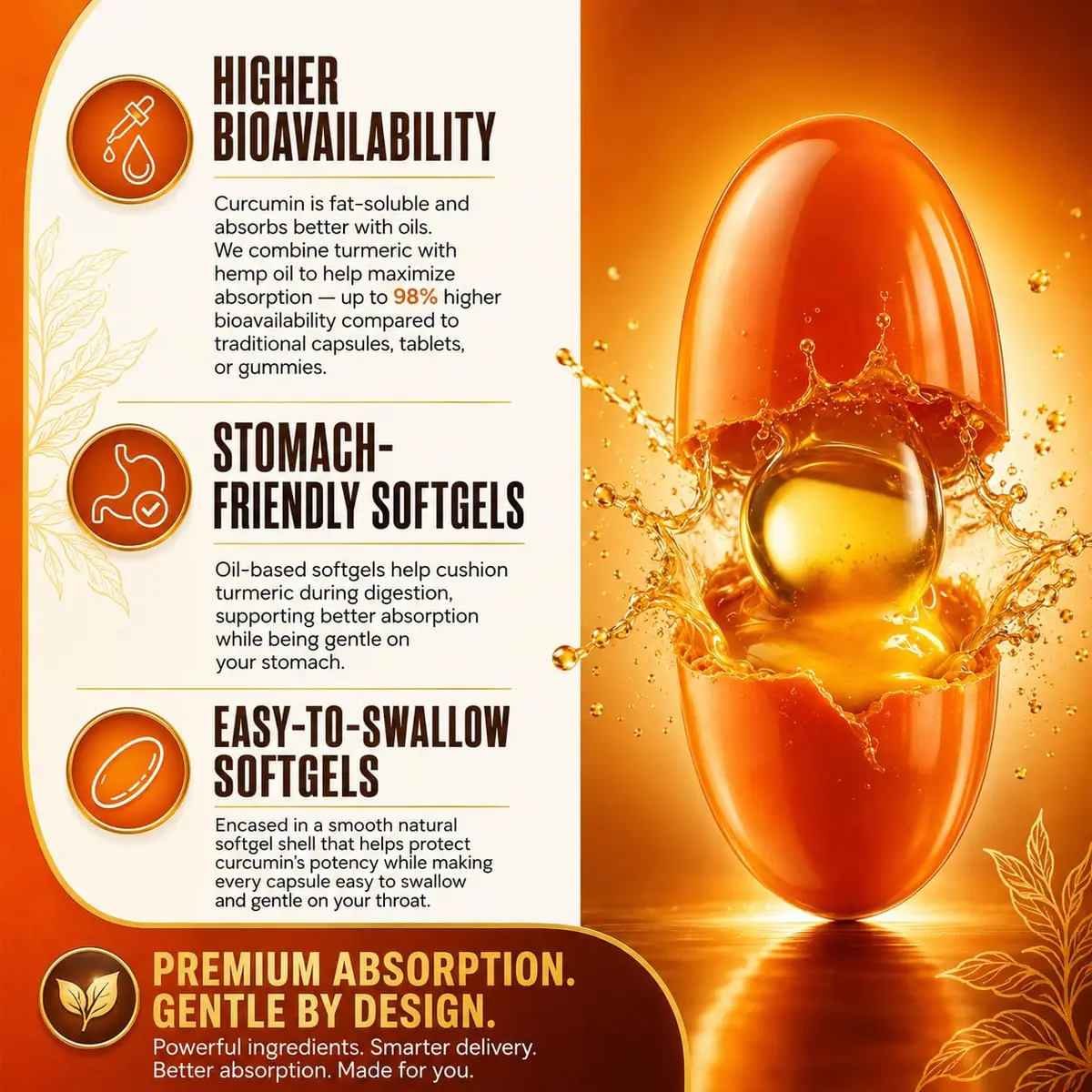 EnvyCure Turmeric Curcumin 2000mg Softgels with Milk Thistle, Ginger, Black Pepper | Supports Liver & Immunity - view 8