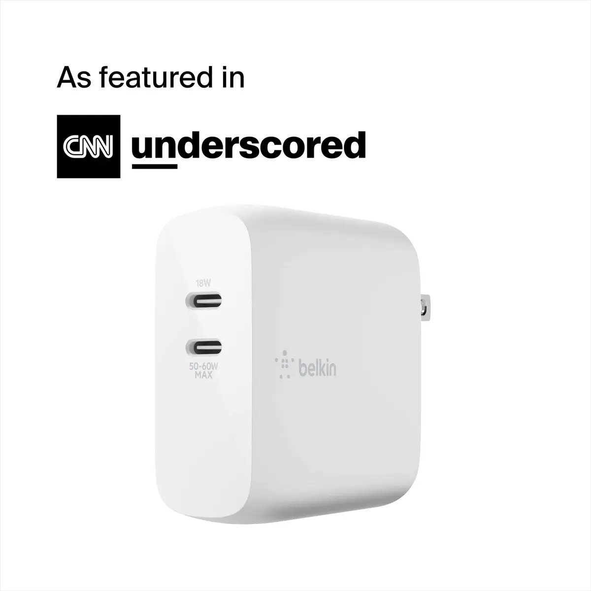 Belkin 68W Dual GaN USB C Charger Block | Fast Charging for Travel - view 2