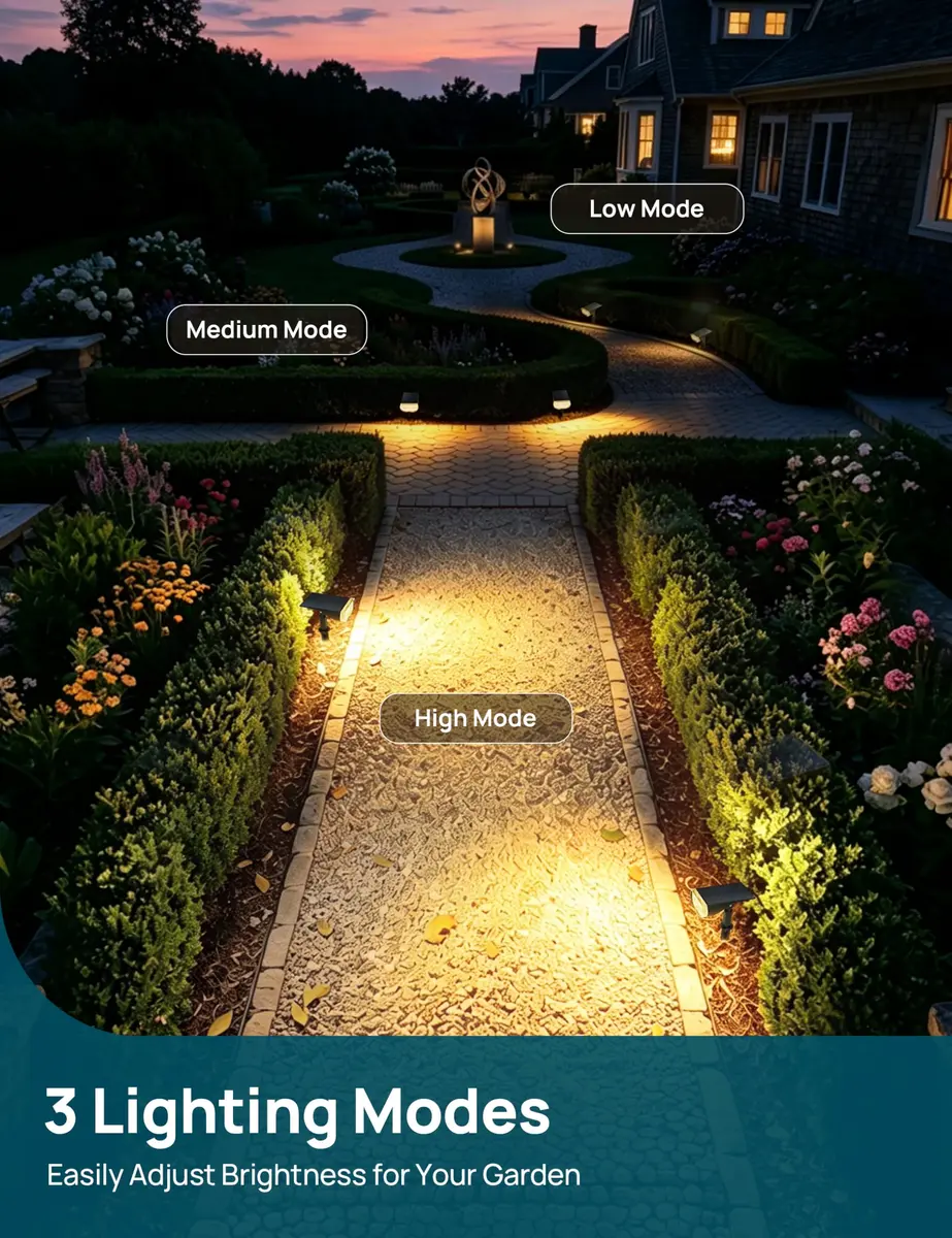 Linkind Solar Lights Outdoor Waterproof LED Spotlights 2 Pack | 650 Lumens, IP65 Weatherproof, Dusk-to-Dawn, Warm White - view 2