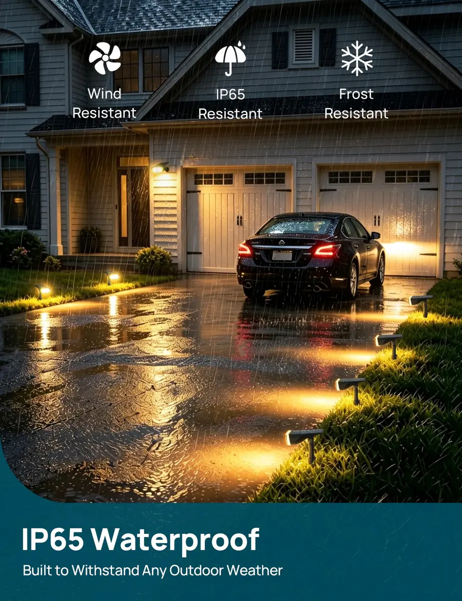 Linkind Solar Lights Outdoor Waterproof LED Spotlights 2 Pack | 650 Lumens, IP65 Weatherproof, Dusk-to-Dawn, Warm White - view 4