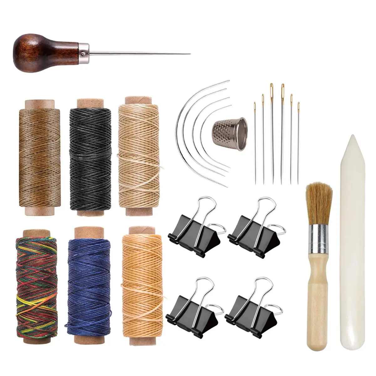 KOOTIKO Bookbinding Kit Supplies Starter Tools Set | 24-Piece Genuine Bone Folder & Waxed Thread for DIY Books - main product image