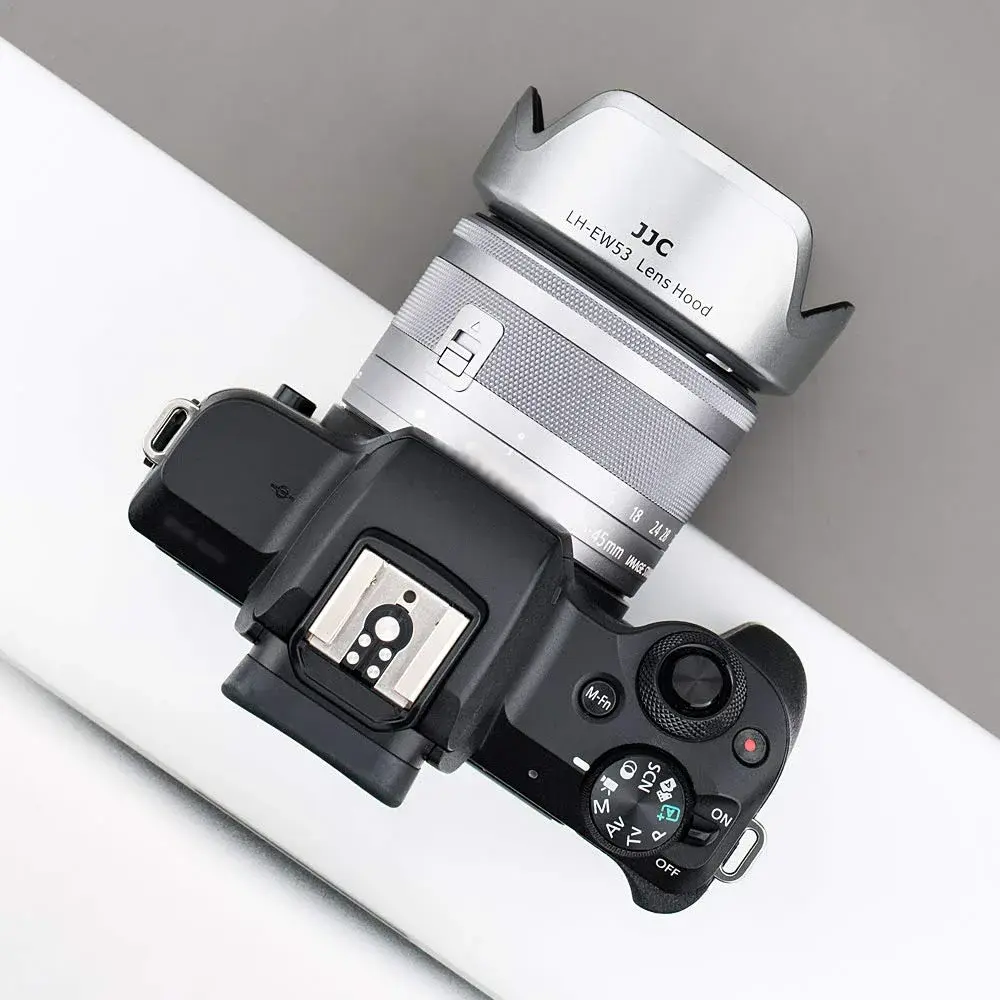 JJC Lens Hood Shade for Canon EF-M 15-45mm & RF-S 18-45mm Lenses | Replaces EW-53, 49mm Filter Compatible, Silver - view 9