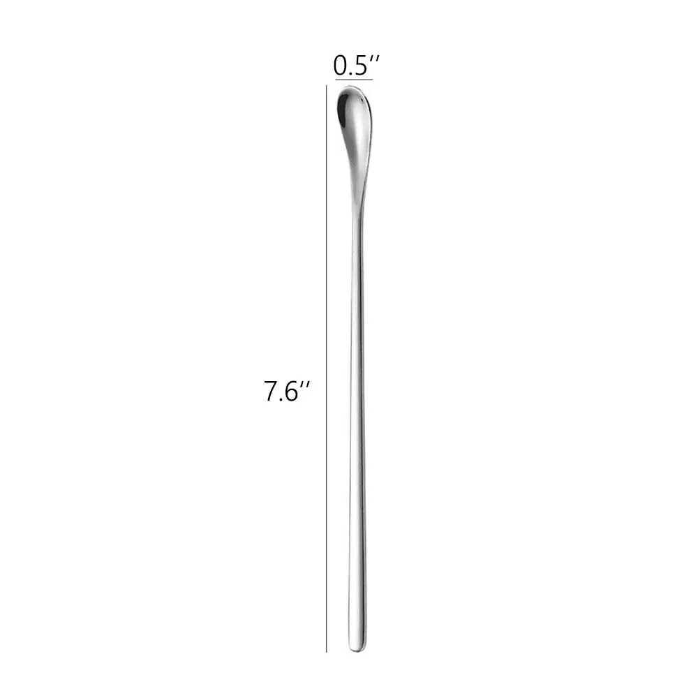 Delove Stainless Steel Coffee Stirring Spoon 7.6-Inch | Reusable Cocktail Swizzle Stick Set of 4 - view 6