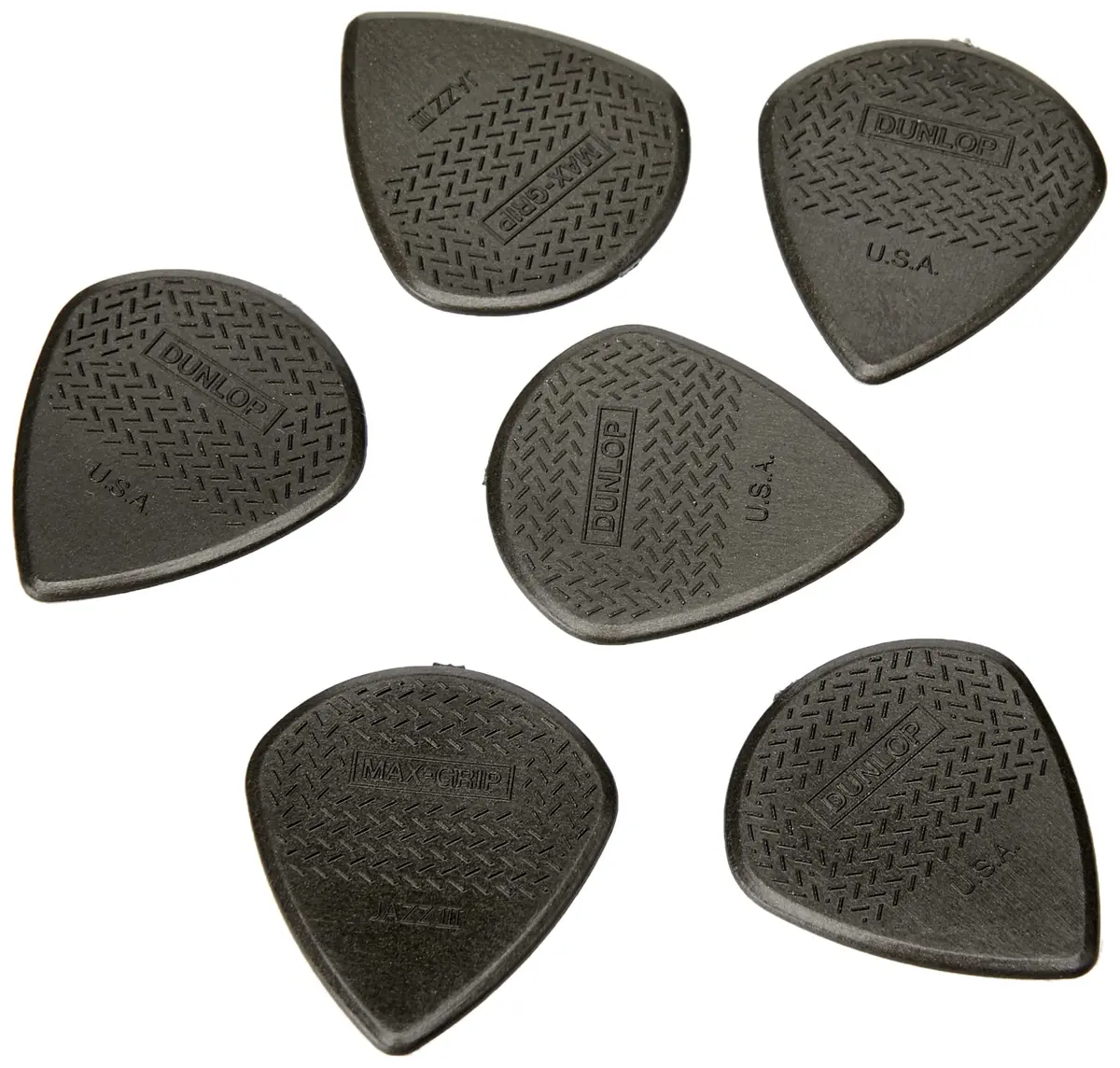 Jim Dunlop Jazz III Max Grip Pick Pack 6 | Textured, Small, Black & Red Guitar Picks - view 2