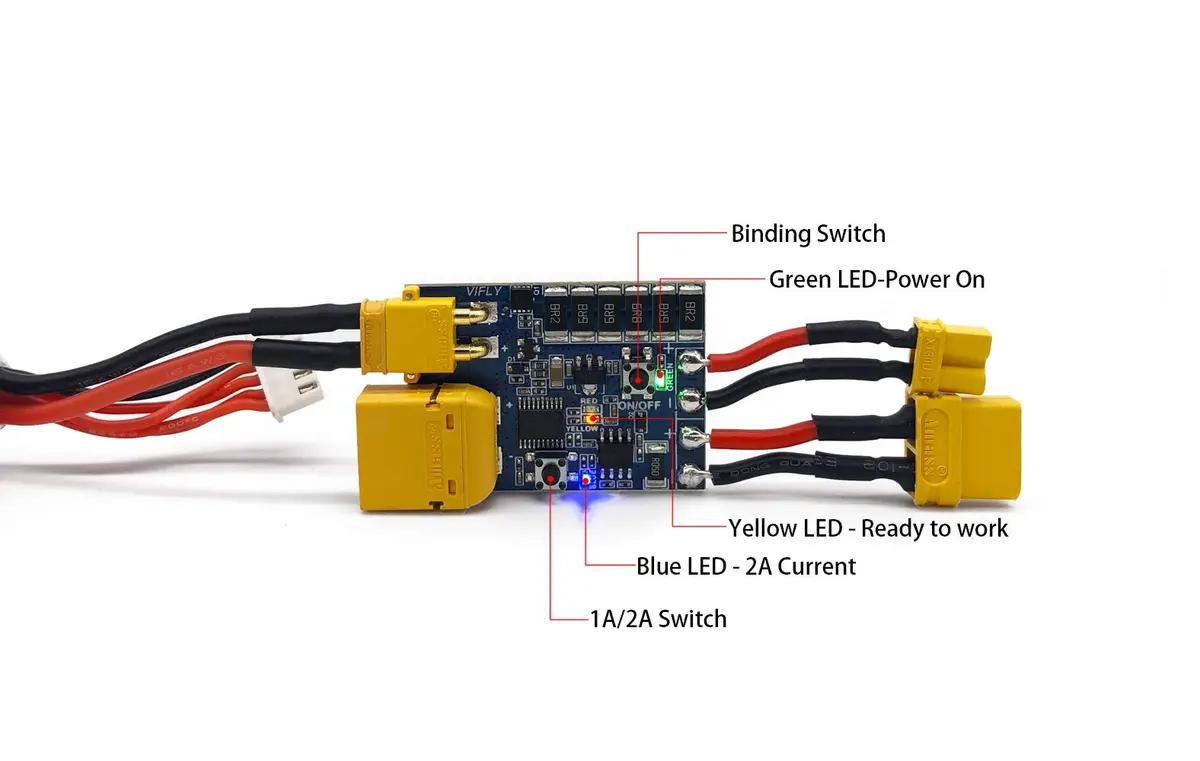 VIFLY ShortSaver V2 Smart Smoke Stopper Electronic Fuse | Fast RC Protection, 1A/2A Threshold, XT60 & XT30 Connectors - view 2