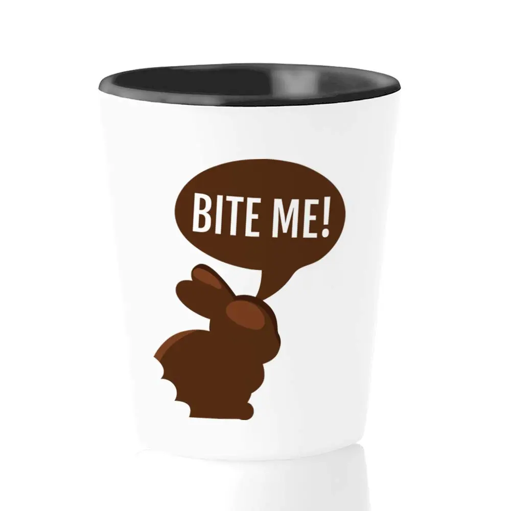 Bubble Hugs Easter Shot Glass - Bite Me - Funny Bunny Rabbit Holiday Spring Season Egg Hunt Celebration Gifts for Men Women Husband Wife Couple Wedding Marriage | 1.5oz - main product image