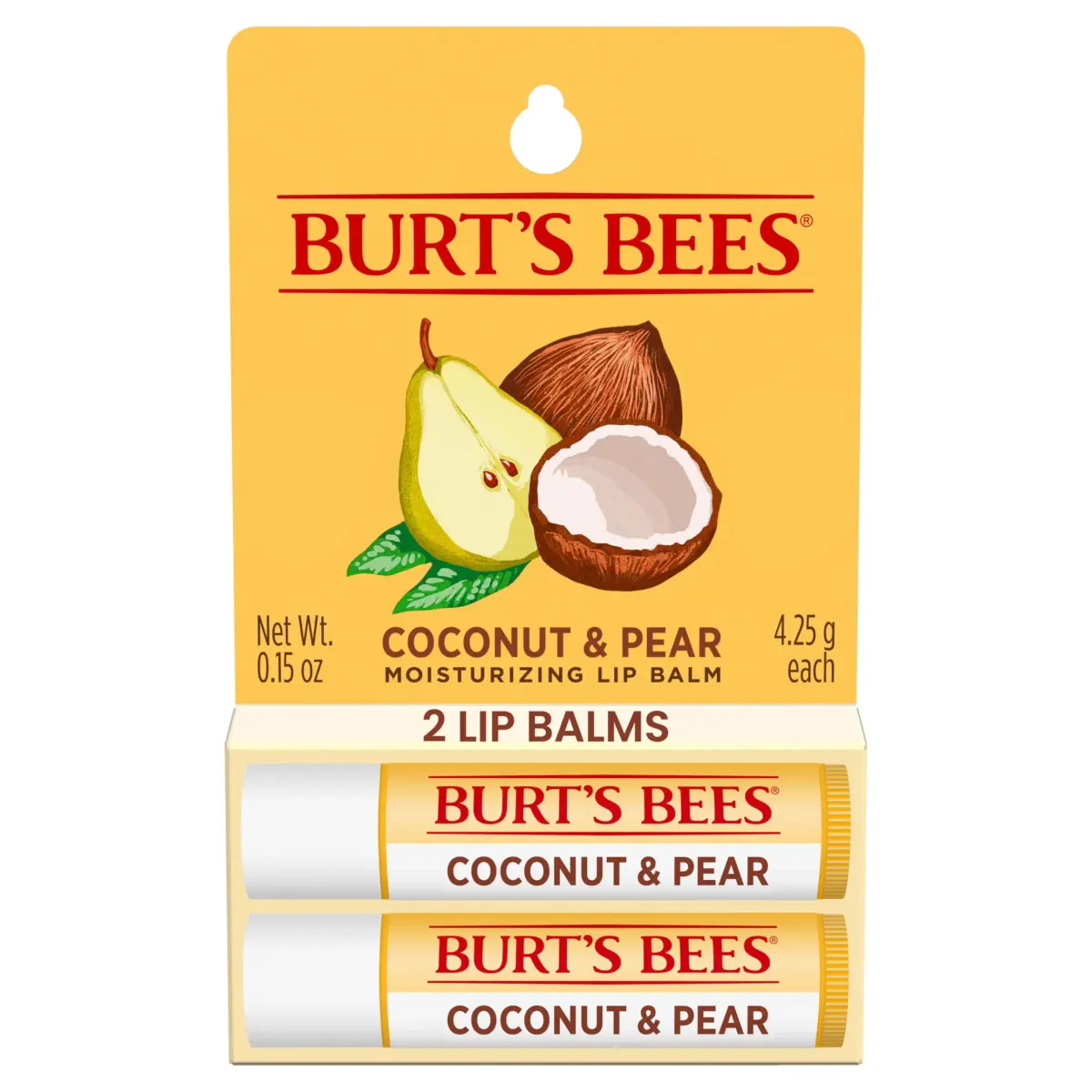 Burt's Bees Watermelon Tint-Free Lip Balm 2 Count | Natural Conditioning Lip Treatment - main product image