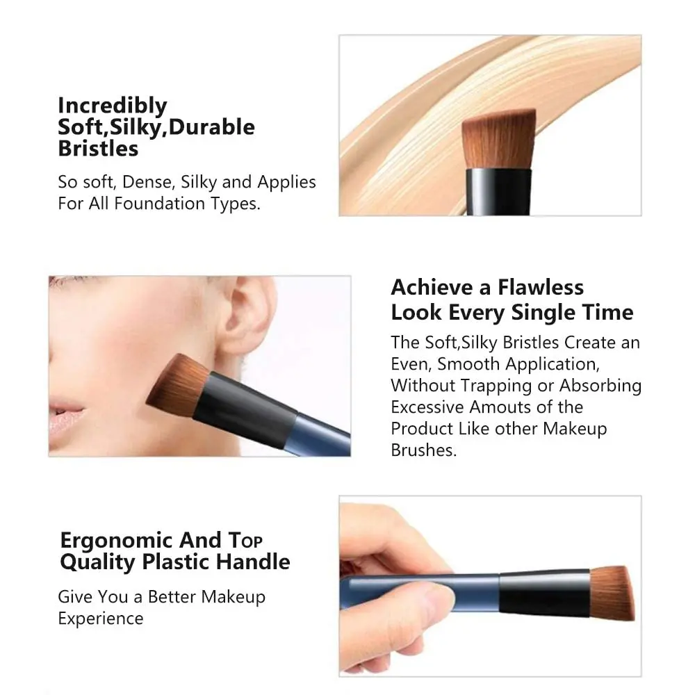EVRCHGIEA Foundation Brush, Flat Top Kabuki for Liquid, Cream & Powder, Travel Size | Flawless Blending - view 4