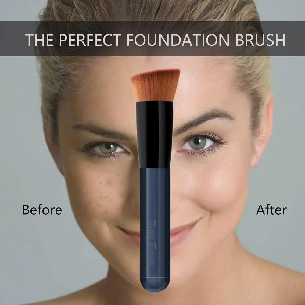 EVRCHGIEA Foundation Brush, Flat Top Kabuki for Liquid, Cream & Powder, Travel Size | Flawless Blending - view 6