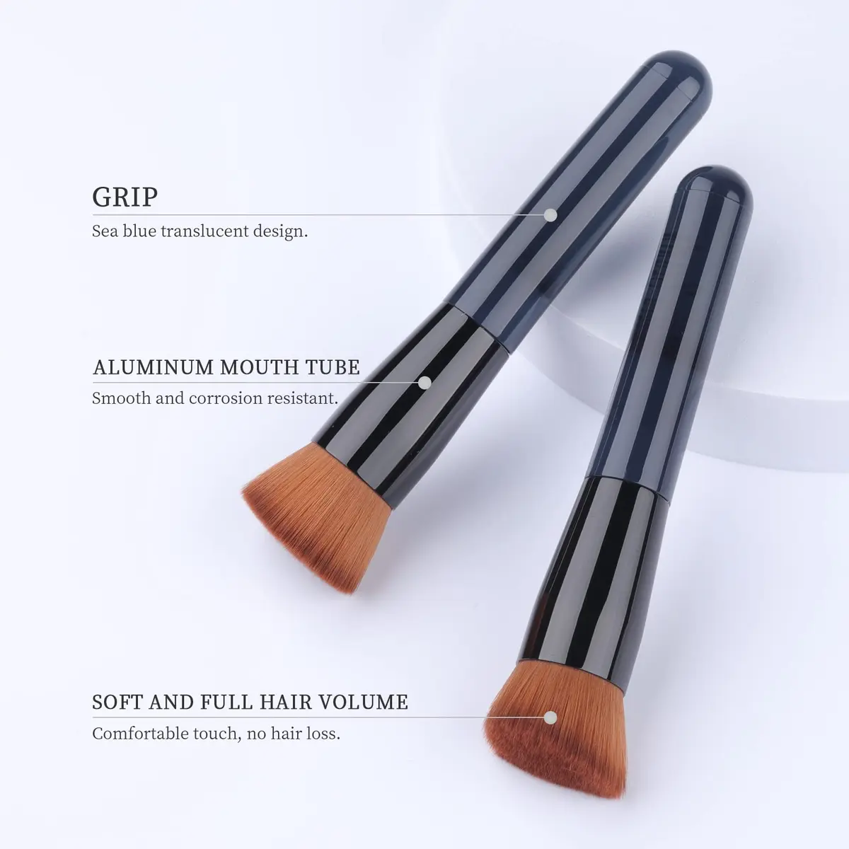 EVRCHGIEA Foundation Brush, Flat Top Kabuki for Liquid, Cream & Powder, Travel Size | Flawless Blending - view 3