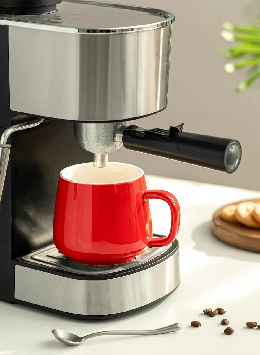Teocera Ceramic Coffee Mug Set of 4 - 355ml (12 oz) Red | Large Handles for Hot & Cold Drinks - view 10
