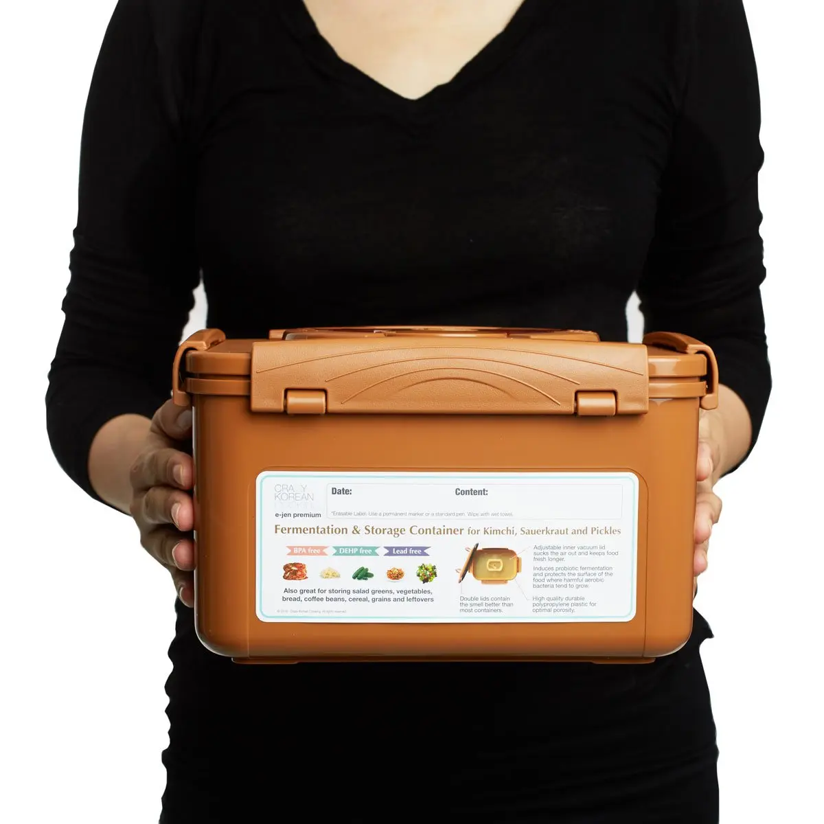 Crazy Korean Cooking Premium Fermentation Container 5.2 L | Traditional Onggi-Inspired Design - view 4