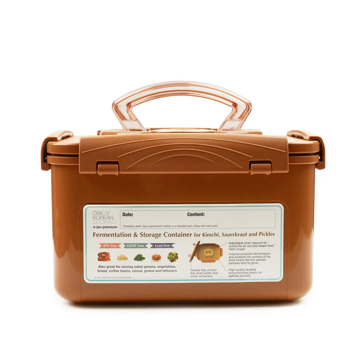 Crazy Korean Cooking Premium Fermentation Container 5.2 L | Traditional Onggi-Inspired Design - main product image