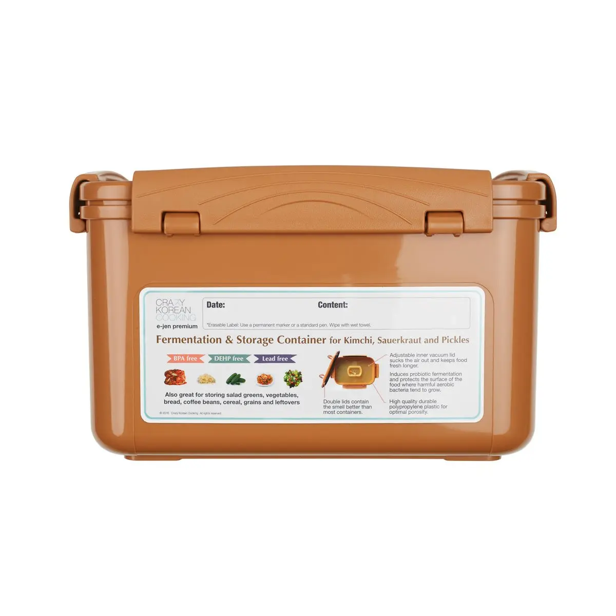 Crazy Korean Cooking Premium Fermentation Container 5.2 L | Traditional Onggi-Inspired Design - view 7