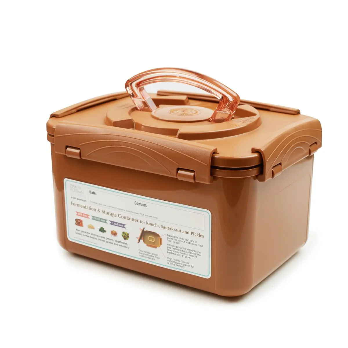 Crazy Korean Cooking Premium Fermentation Container 5.2 L | Traditional Onggi-Inspired Design - view 2
