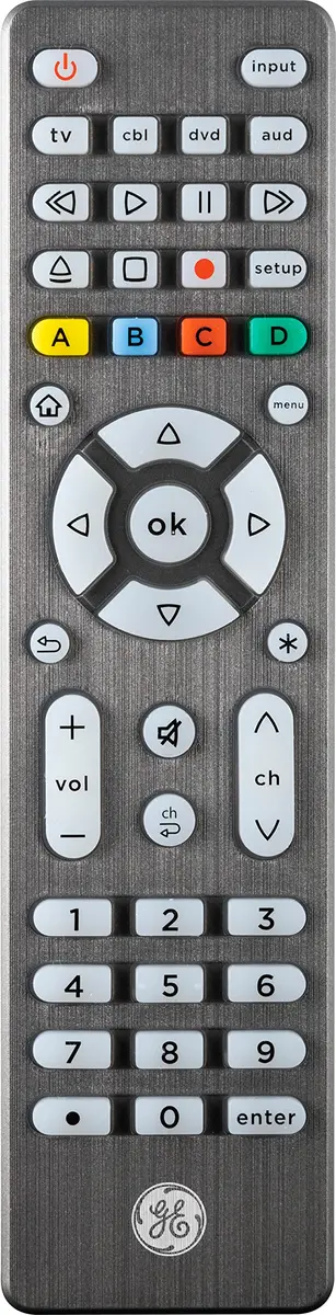 GE 4-Device Backlit Universal Remote Control | Samsung TV Compatible, Graphite, 1 Pack - view 4