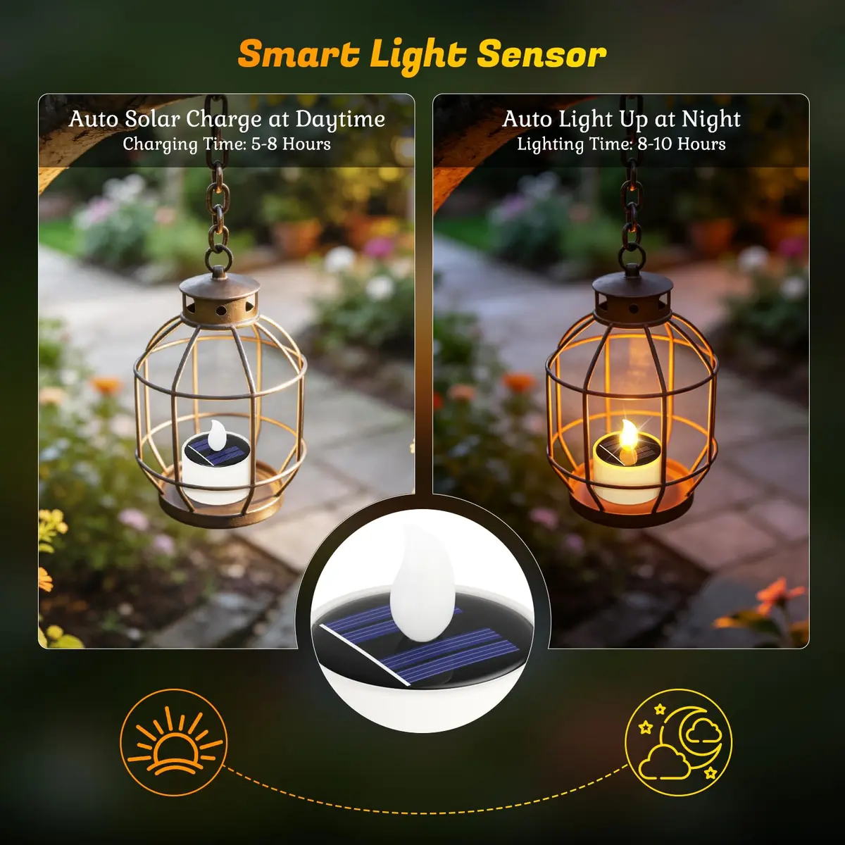 PChero Solar Tea Lights Outdoor, 6 Pack, IP65 Waterproof, Dusk to Dawn Flameless Flickering LED Candles, 2" Votive Size, Warm White Glow | 5.08cm (2") - view 4