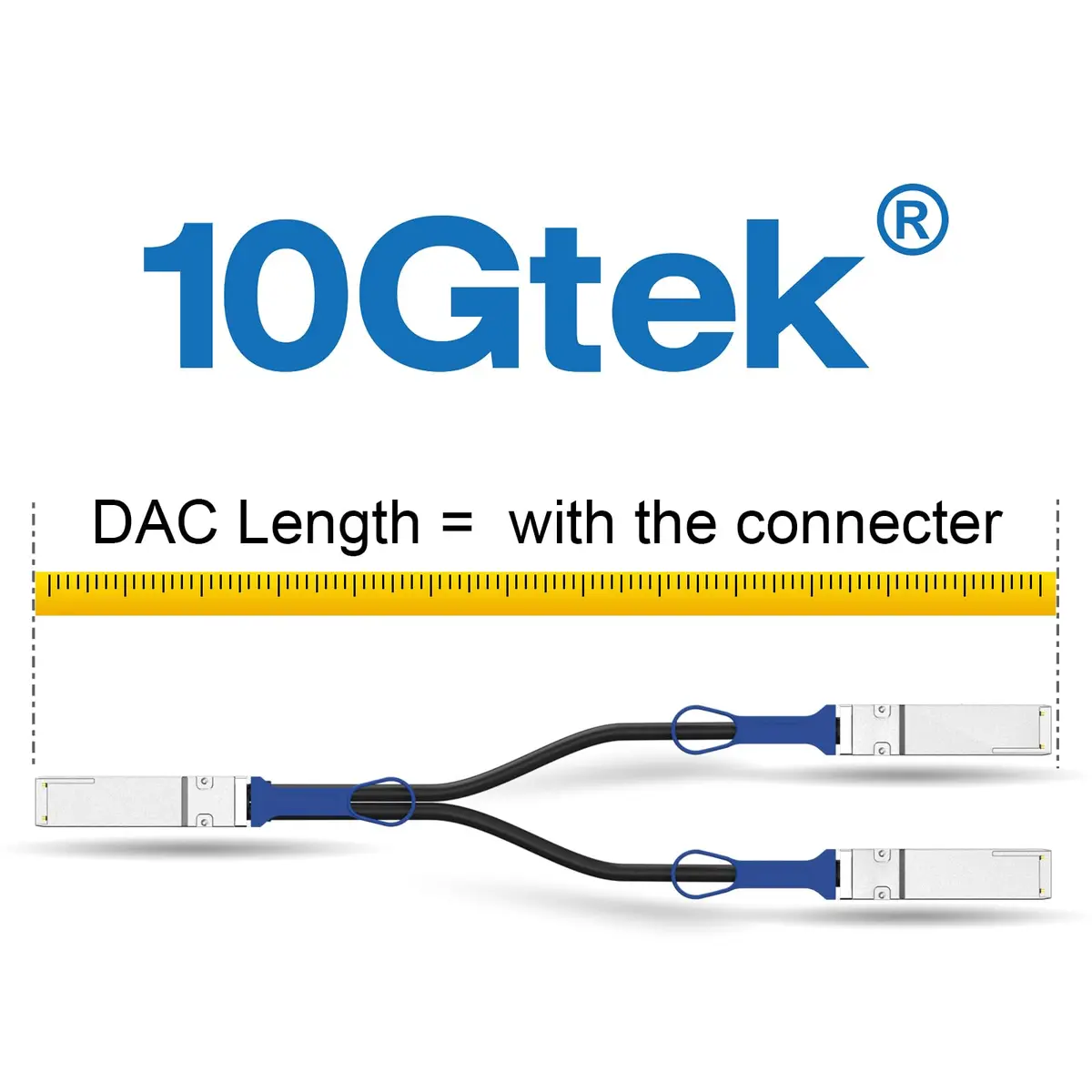 10Gtek 100GbE to 2x50GbE QSFP28 Copper Splitter Cable, 2m | High-Speed Data Center Connectivity - view 4