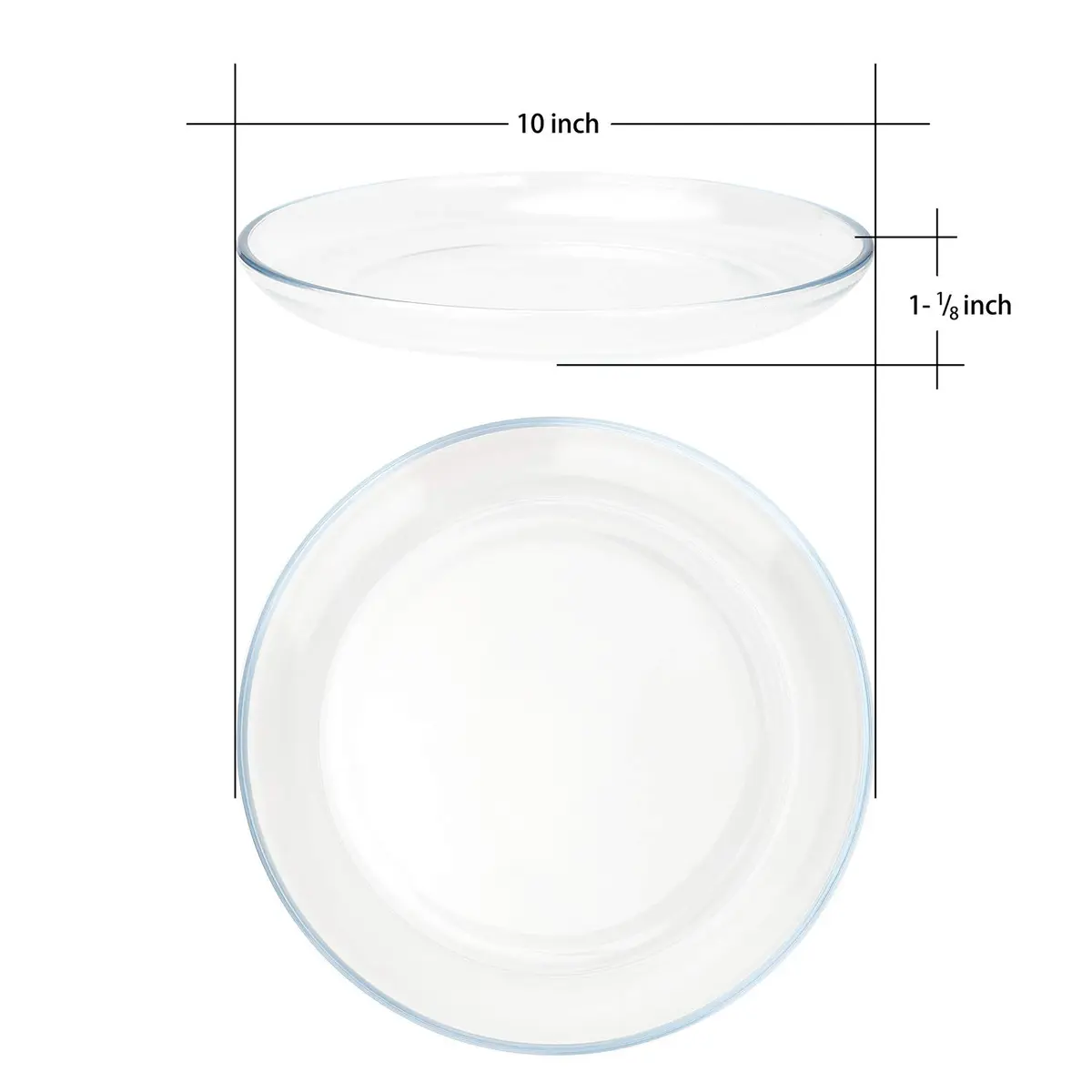 FOYO Glass Plate Set, 10 inch Round Tempered Dinner Plates, Set of 2 | Microwave & Dishwasher Safe - view 5