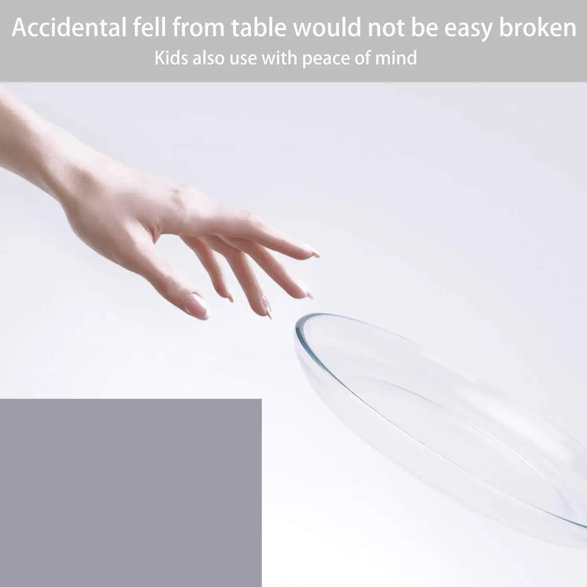 FOYO Glass Plate Set, 10 inch Round Tempered Dinner Plates, Set of 2 | Microwave & Dishwasher Safe - view 2