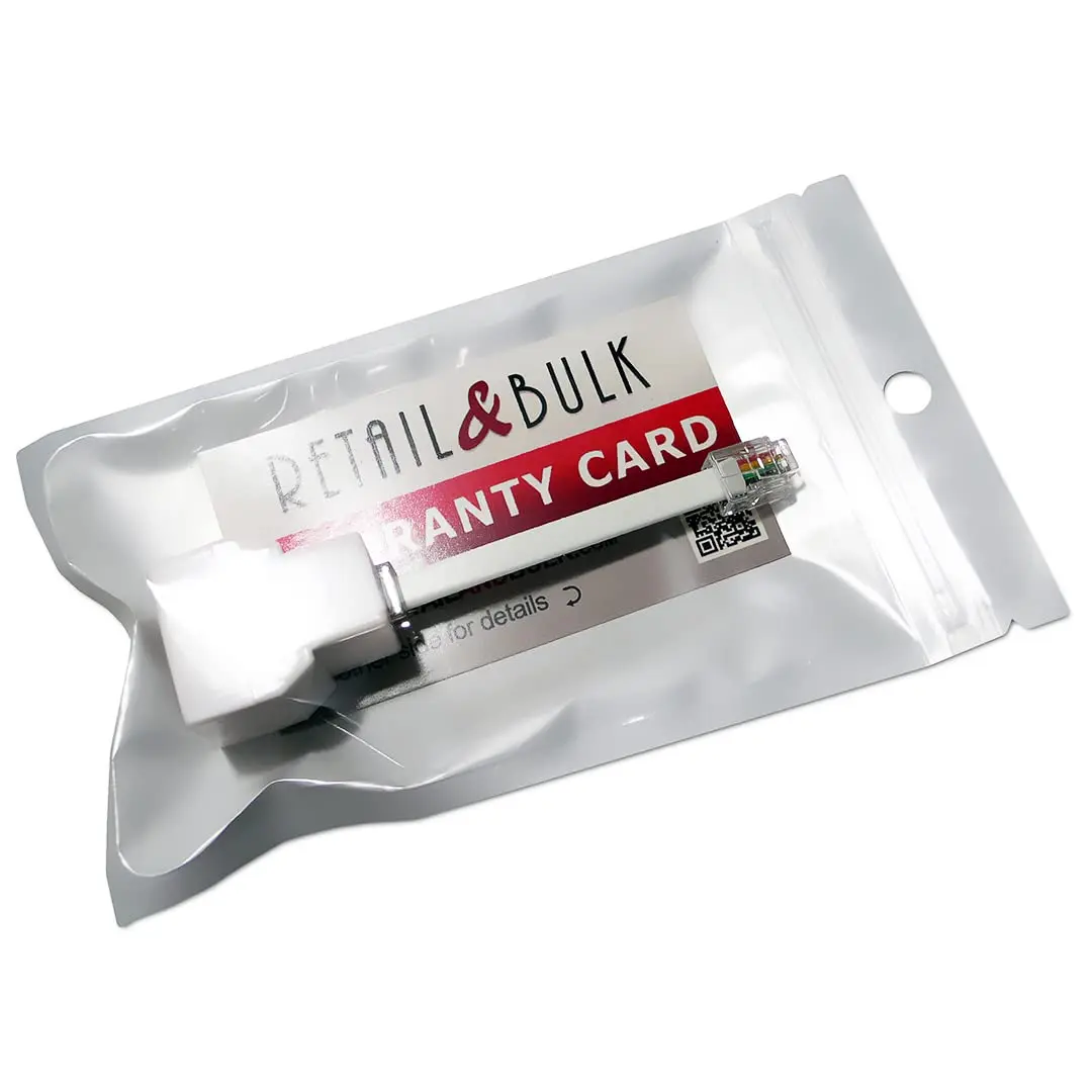 RetailAndBulk Phone Jack Splitter for Landline RJ11 6P4C | Dual Jack Adapter with 2.5 Inch Cable, Made in USA - view 6