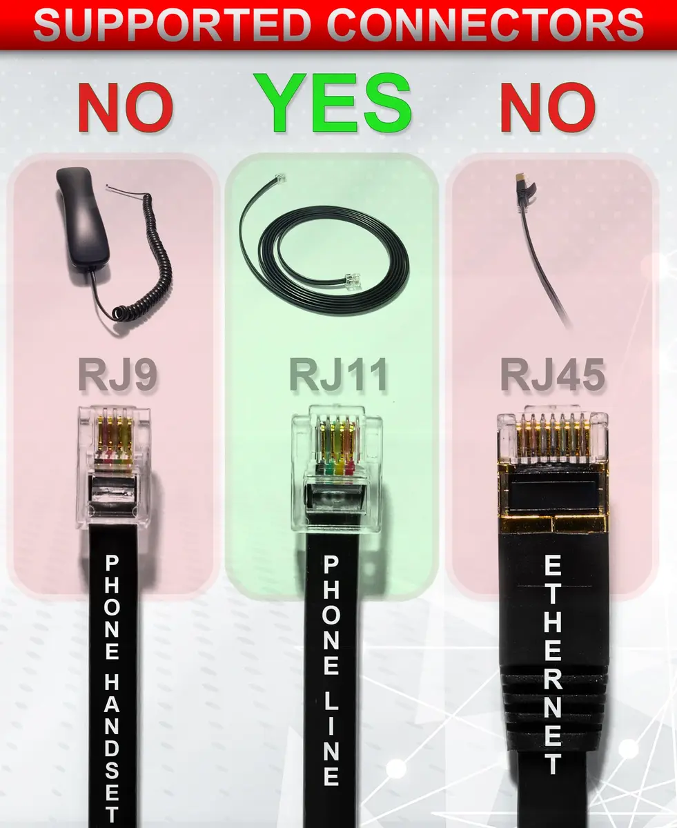RetailAndBulk Phone Jack Splitter for Landline RJ11 6P4C | Dual Jack Adapter with 2.5 Inch Cable, Made in USA - view 3
