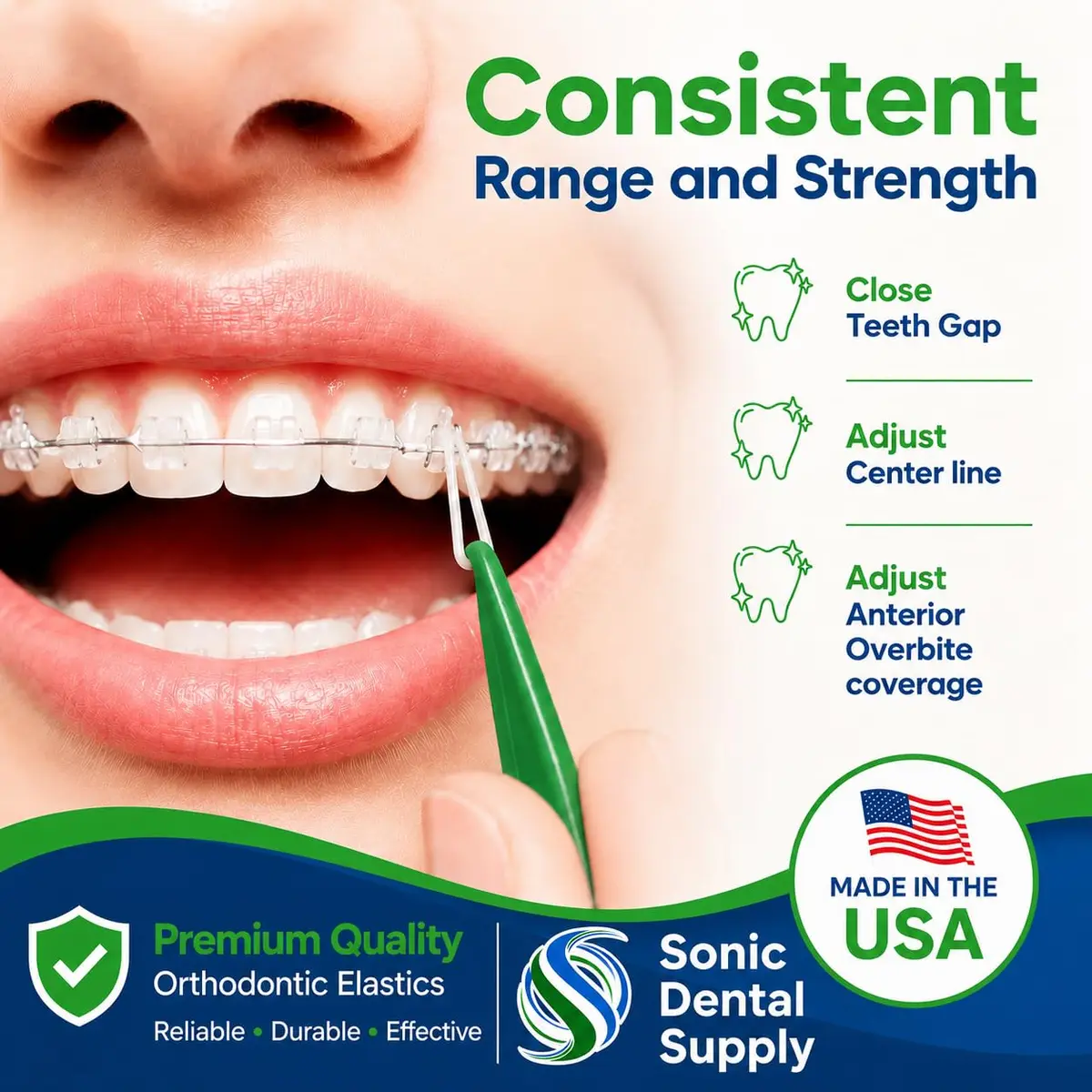 Sonic Dental Supply Clear Elastic Rubber Bands 1/4 inch Heavy 4.5 oz (100 Pack) | Latex-Free Orthodontic Bands for Braces, Hair Braids, Crafts - view 2