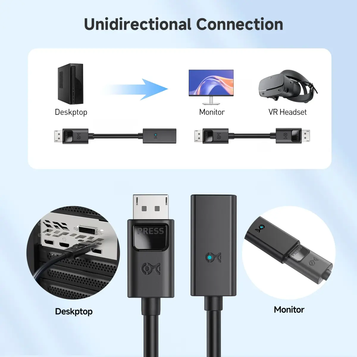 Cable Matters Active DisplayPort Extension Cable, DP 1.4, 3m (10ft) | 8K@60Hz, 32.4 Gbps Bandwidth - view 7