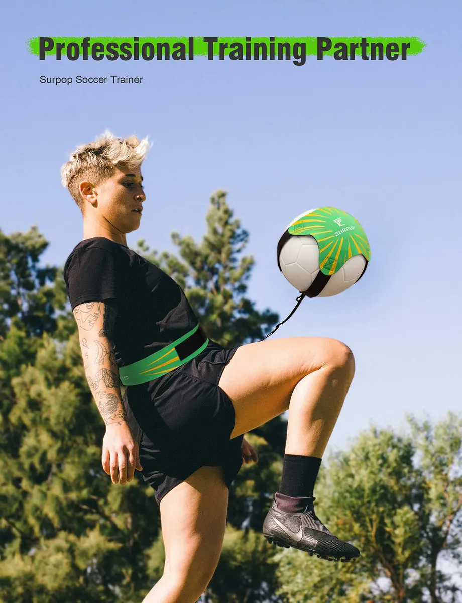 Surpop Adjustable Solo Soccer Trainer Belt for Kids and Adults, Green | Solo Practice, Ball Control & Reaction Training - view 3