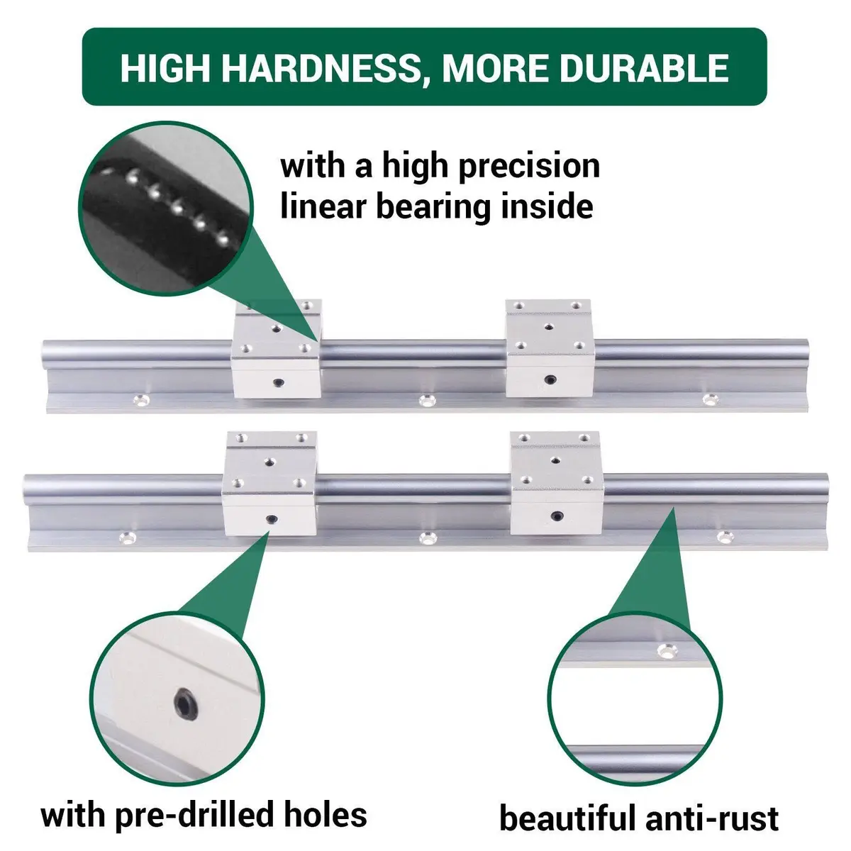 CHUANGNENG Linear Rail SBR12 600mm | Fully Supported Guide for CNC & Automation - view 4
