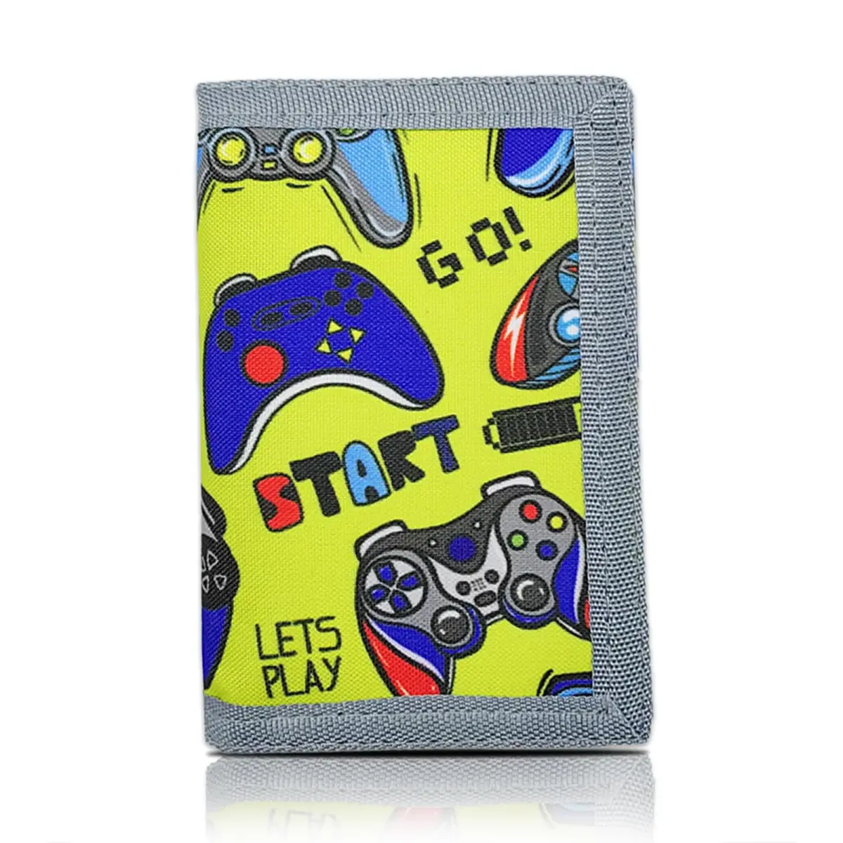 AI-DEE RFID Trifold Canvas Outdoor Sports Wallet for Kids 19cm (7.5in) | Magic Sticker Closure - main product image