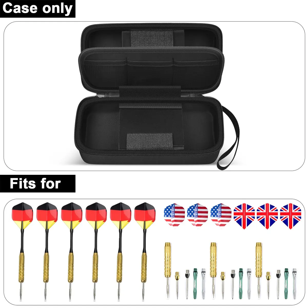 GWCASE Dart Case for 6 Steel Soft Tip Darts | Large Storage & Shockproof Design - view 2