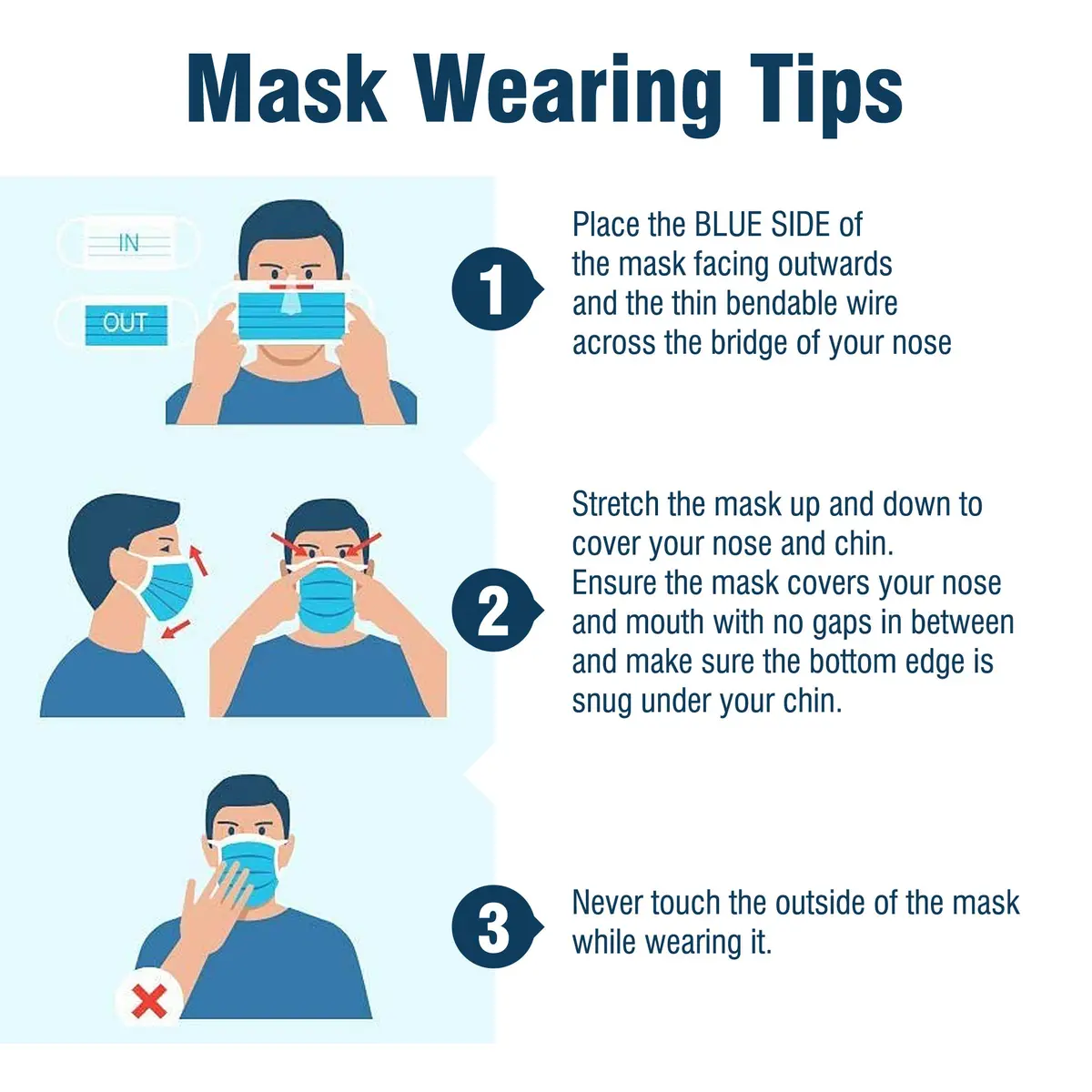 WECARE Disposable Face Mask Individually Wrapped - 50 Pack, Blue Masks 3 Ply | Comfortable, Breathable & Latex-Free - view 7