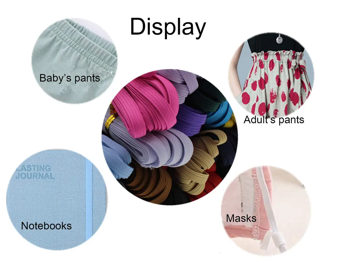 JESEP 1/4in Multi-Color Elastic Band 20 Colors | Durable Sewing & Craft Elastic (100Yd) - view 5