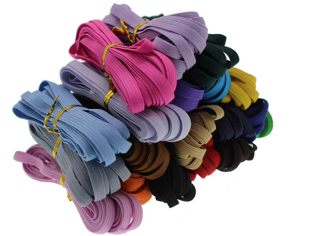 JESEP 1/4in Multi-Color Elastic Band 20 Colors | Durable Sewing & Craft Elastic (100Yd) - view 2